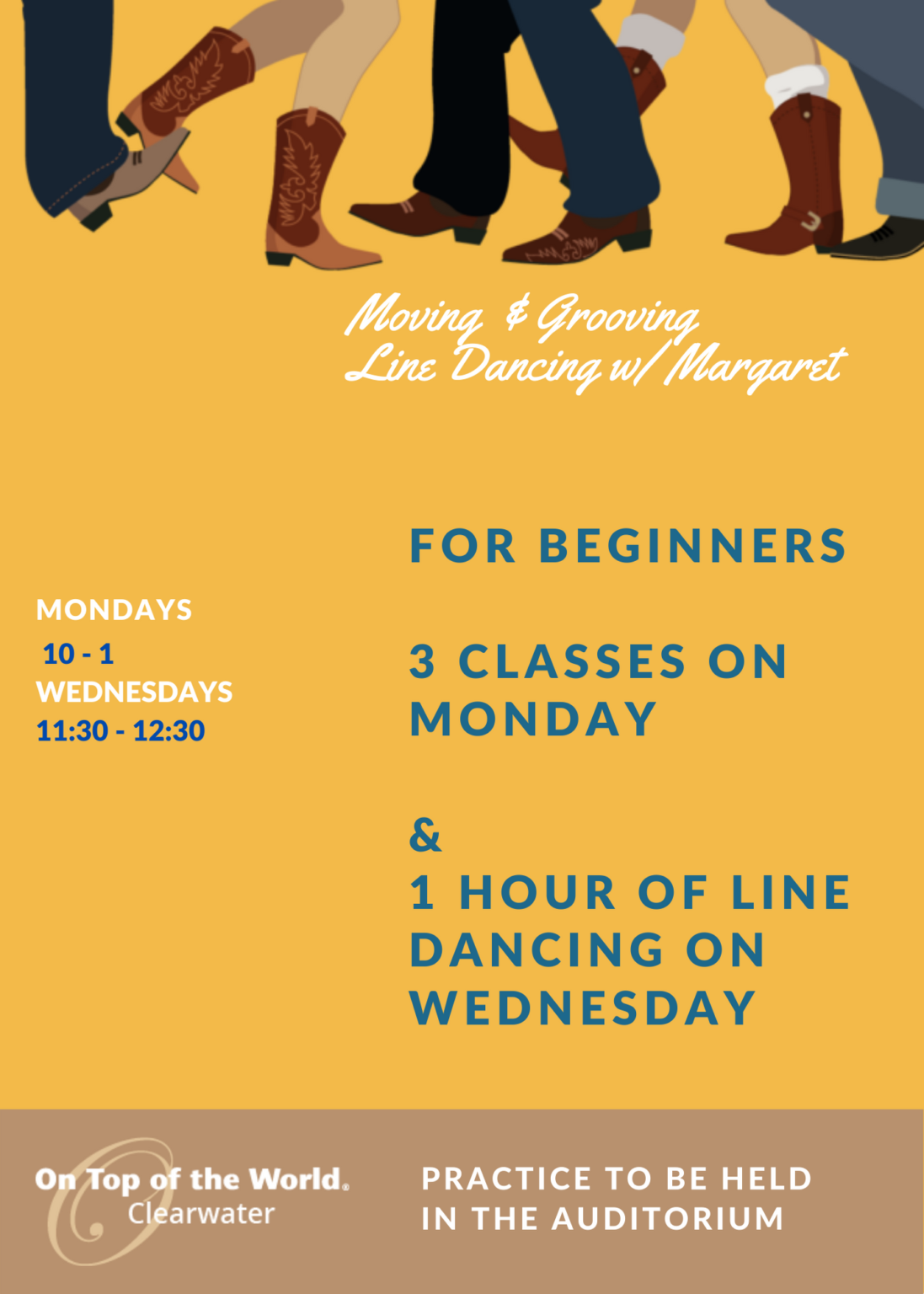 Moving & Grooving Margaret’s Line Dance Program On Top of the World