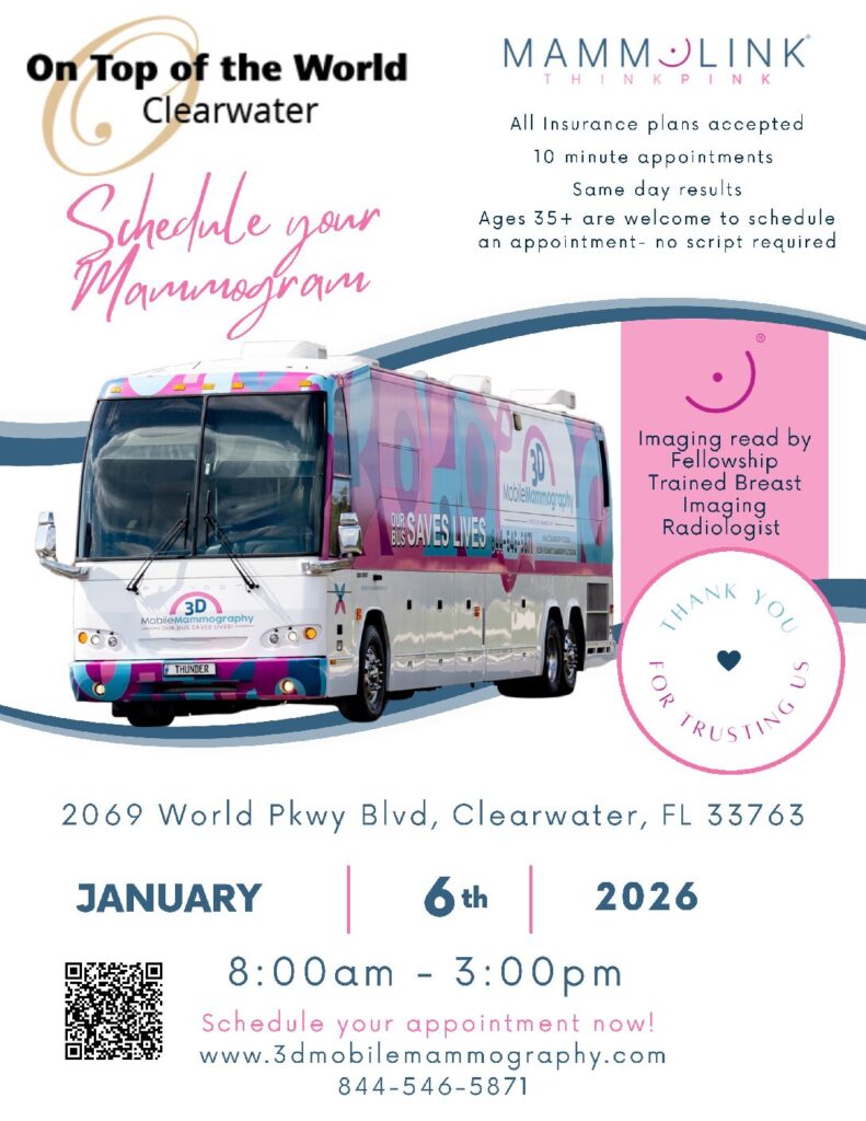3D Mobile Mammography Tues Jan 6, EAC Front Lot 8 am - 3 pm