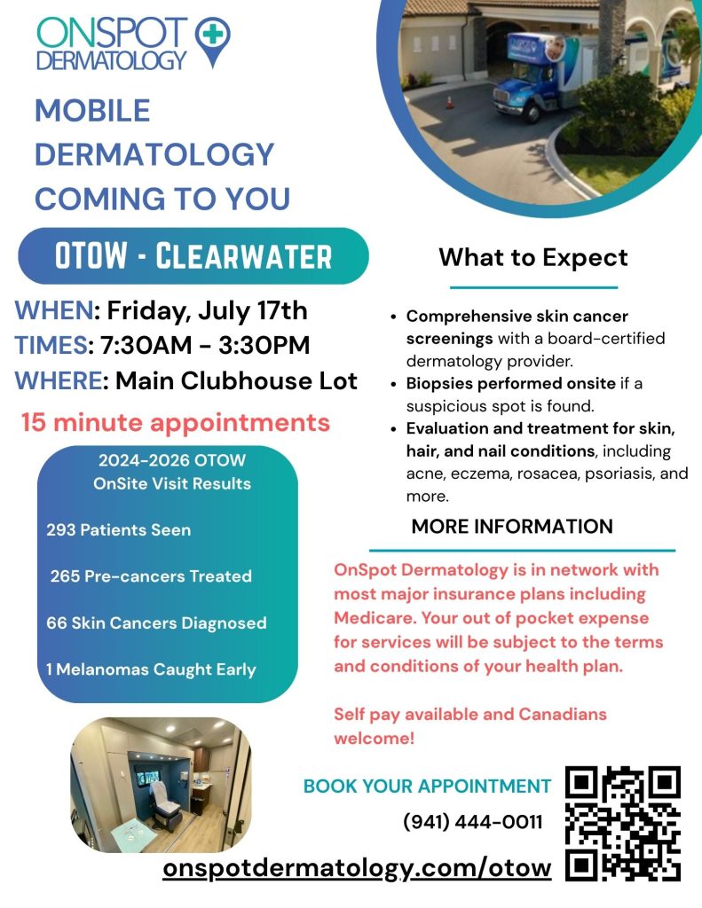 OnSpot Mobile Dermatology Fri, July 17, 7:30 am - 3:30 pm