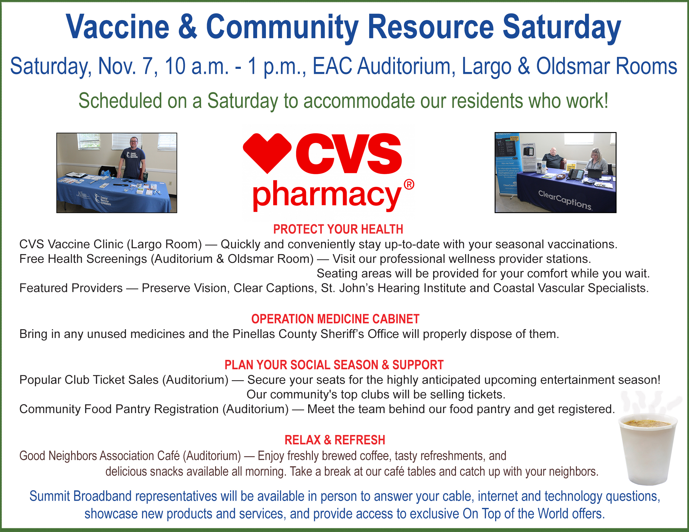 Vaccine Community Resource Saturday Nov 7